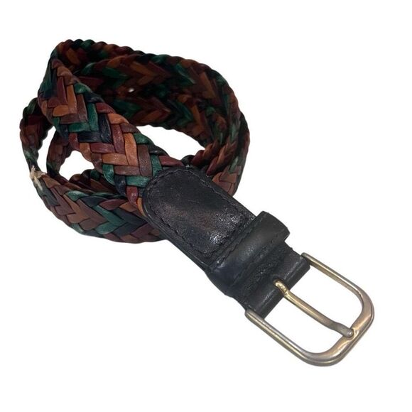 Maus & Hoffman Inc Braided Leather Belt Unisex Size 36 Multicolor Made In Italy - Picture 3 of 10